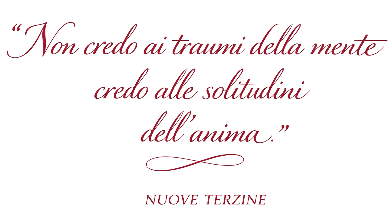 ornella spagnulo Non credo ai traumi della mente / credo alle solitudini / dell'anima. NUOVE TERZINE